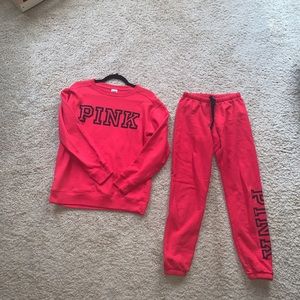 Red Sweatsuit from PINK